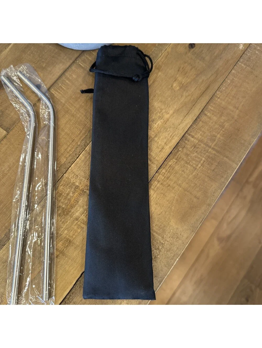 PAMPERED CHEF Set Of 2 METAL STRAWS 100092 Nylon Bag New